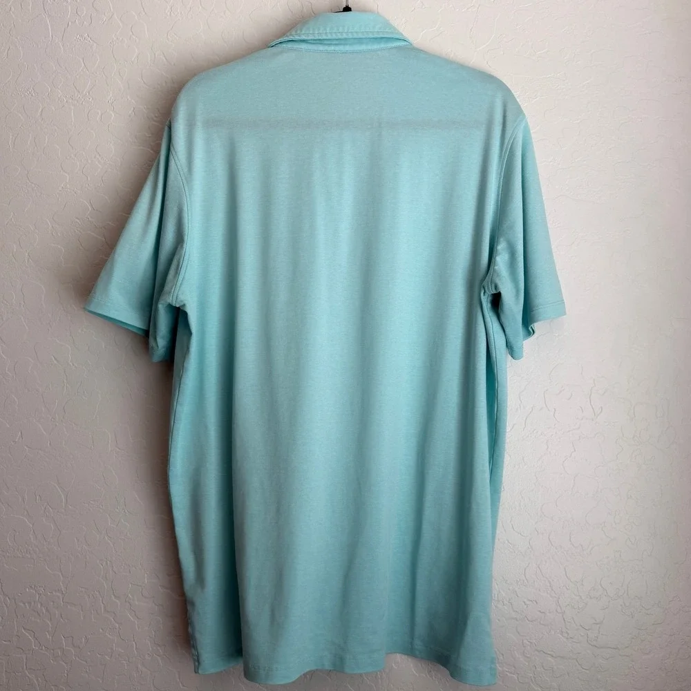 Greyson Men's Golf Omaha Cotton Stretch‎ Short Sleeve Polo Shirt Blue Large